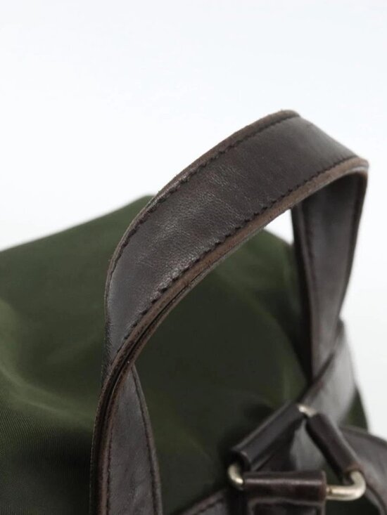 PRADA Backpack Nylon Green Silver Auth bs34256 main image 5